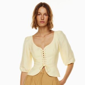 Aritzia Wilfred Top Butter Yellow